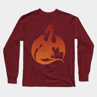 Orange Red Dragon Long Sleeve T-Shirt